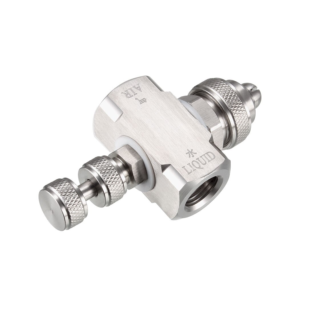 uxcell Air Atomizing Nozzle 1/4BSPT Misting Low Pressure Flat Fan Solid Cone Wide Angle Mix Type Spray Tip Nozzles