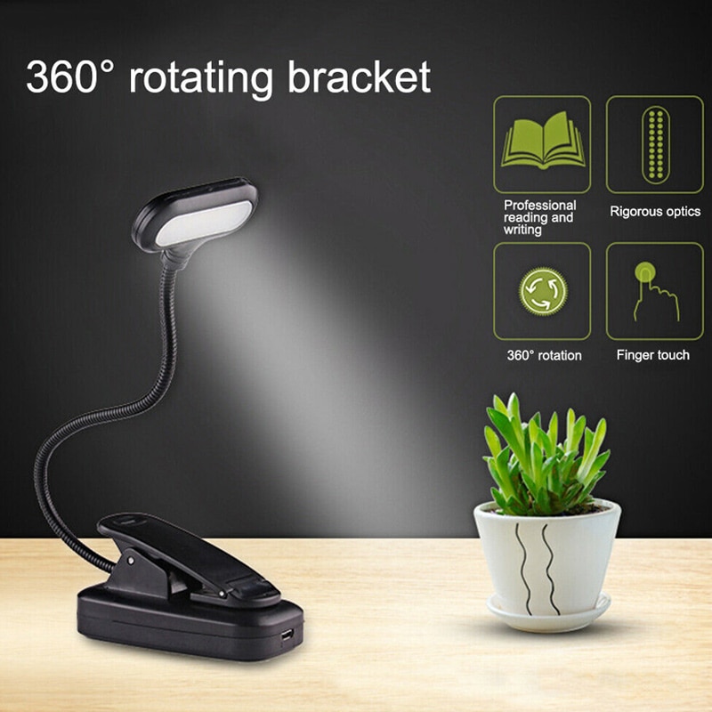 Led Adjustable Clip On Lamp Light USB Charging Eye Protection Desk Lamp Reading Light CLH@8