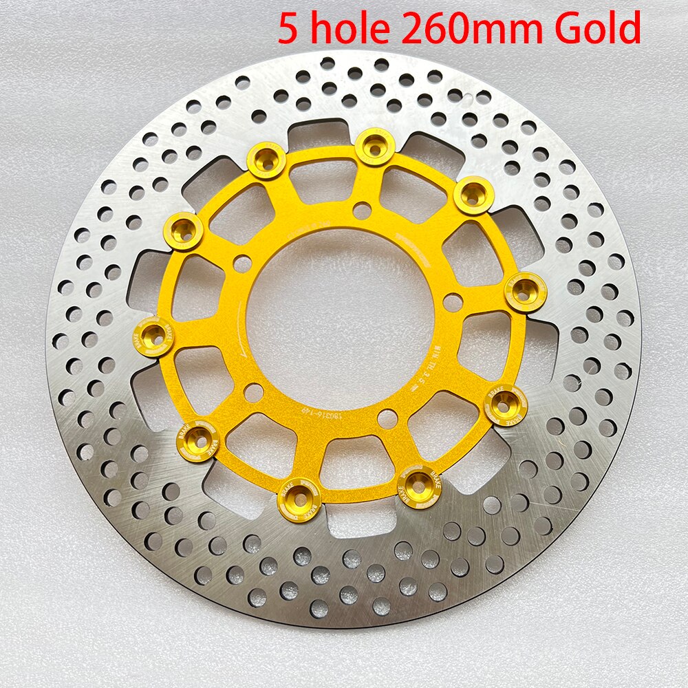 Universal Aluminum alloy Floating discs motorcycle brake disc Outside diameter 200mm/220mm/245mm/260mm Rapid cooling brake pads: Gold 260mm