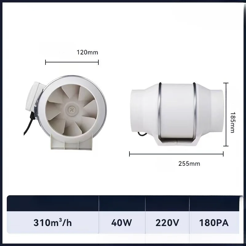 Duct round 3 inch 4 inch 5 inch 6 inch 8 inch exhaust ventilation fan kitchen household extractor fan bathroom exhaust fan: light green / EU