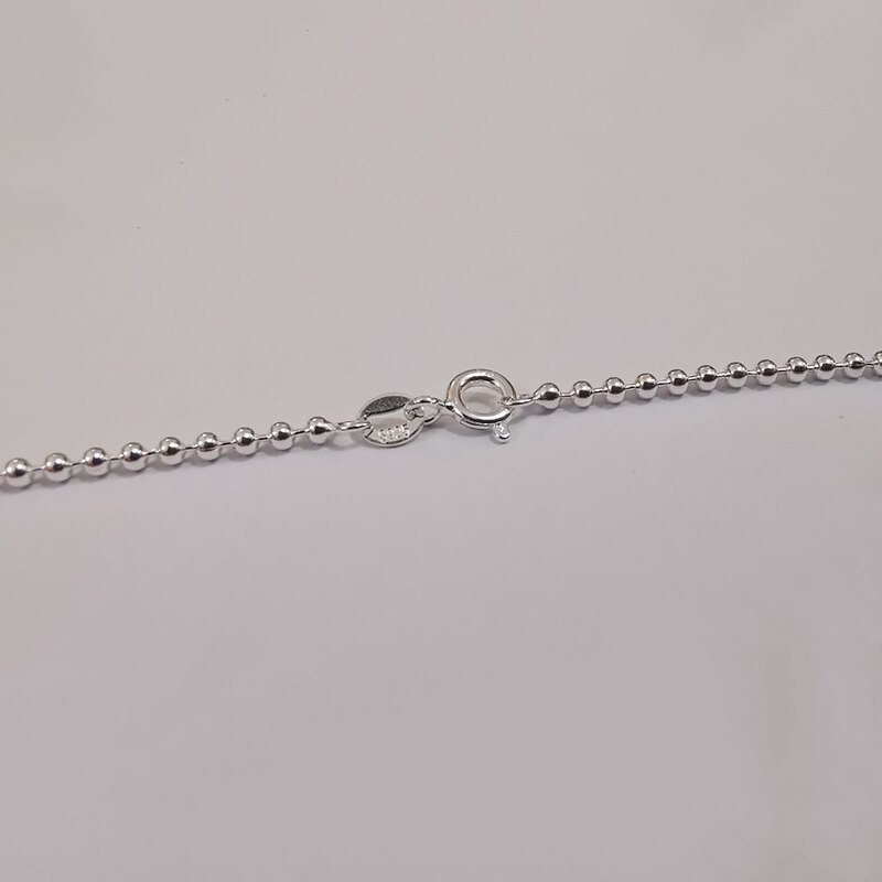Emith Fla Authentic 100% 925 Sterling Silver Trendy Round Ball Link Chain Necklace 2.0mm Thickness Necklace Chain Jewelry Unisex