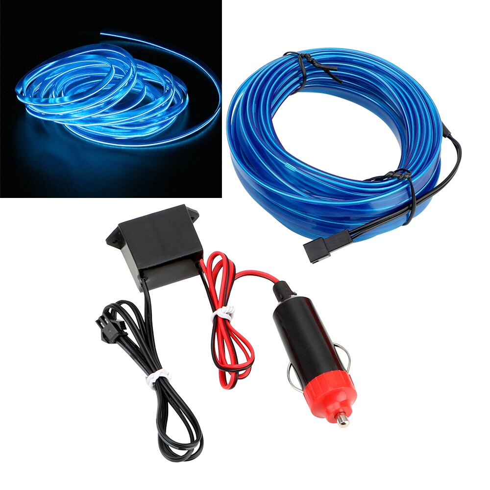 Forauto 5 Meter Auto Interieur Verlichting Auto Led Strip El Draad Touw Auto Sfeer Decoratieve Lamp Flexibele Neon Light Diy: blue