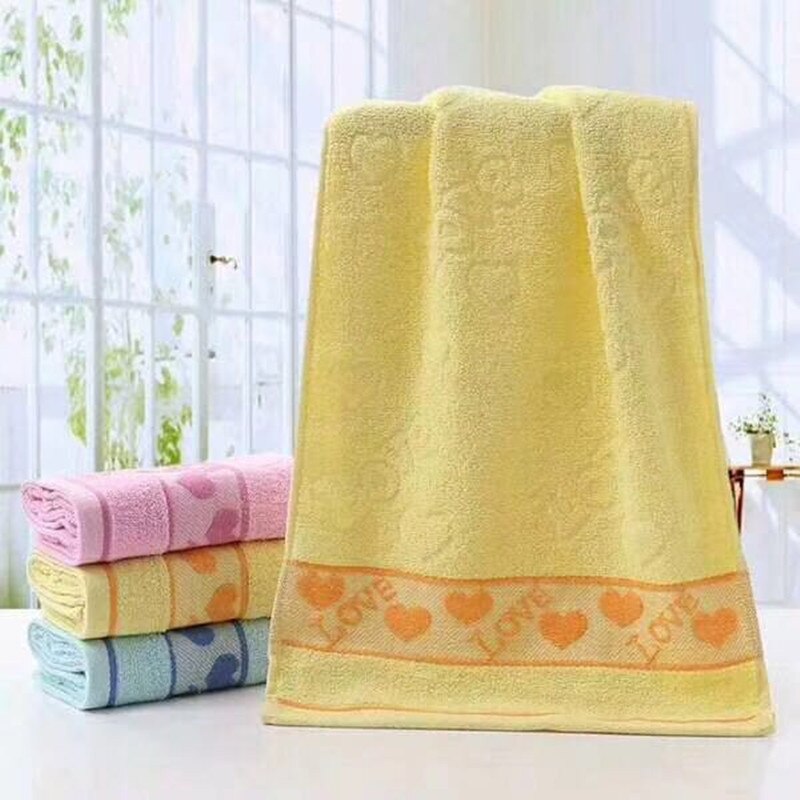 74 x 33cm bomuldshåndklæde hurtigtørrende geometriske mønstre bløde tørre håndklæder køkken rene absorberende håndklæder ensfarvet træningshåndklæde: Gul