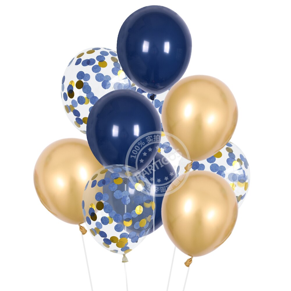 12 stücke 12 zoll weiß Navy Blau Luftballons blau gold Konfetti Hochzeit Decor dark blau Ballon Geburtstag Party Dekorationen Kinder globos