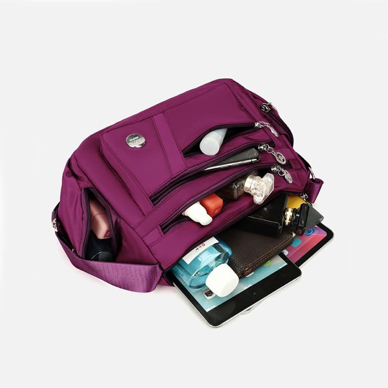 Bolso cruzado impermeable de gran capacidad para mujer, bolso de hombro informal de nailon, bolso de mano, bandolera de viaje ligera