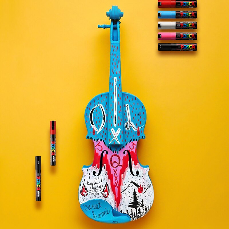 UNI POSCA Series PC-1M / PC-3M / PC-5M POP POP Poster Advertising Pen Hand-Painted Comic Drawing Round Head Water-Based