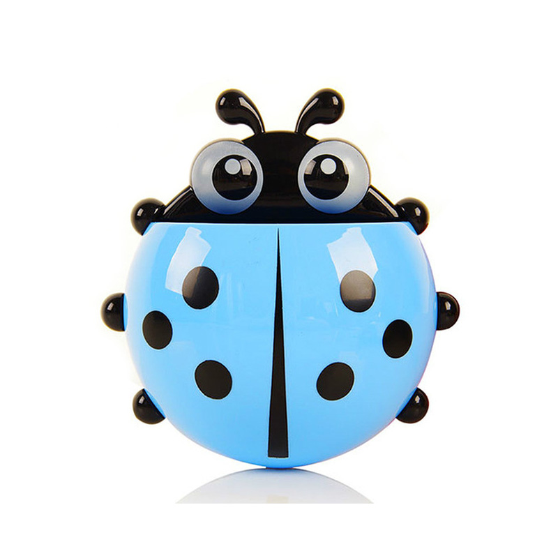 1PC Cute Ladybird Beetle Toothbrush Toothpaste Shelves Pencil/Pen Storage Holders Racks Children bathroom accessories для дома: Blue
