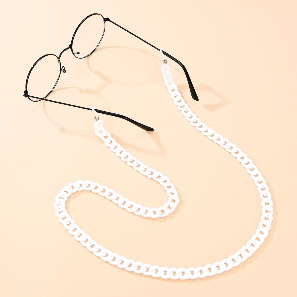 Cadena para gafas antipérdida Unisex, cadena para gafas con cordones, cadena para gafas de lectura, correas para el cuello, soporte para mascarilla, anticarrete, novedad, 1 unidad: White