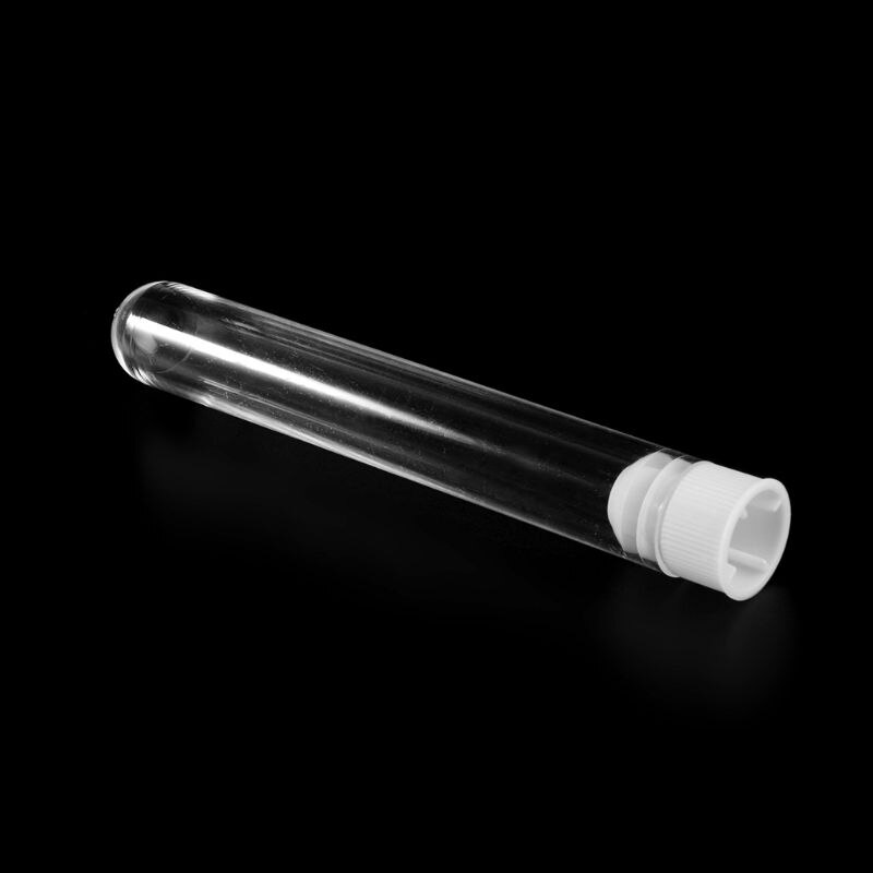 10Stck Kunststoff Prüfung Rohre Labor Prüfung Werkzeug Mit Schraube Kappe transparent 16x100mm