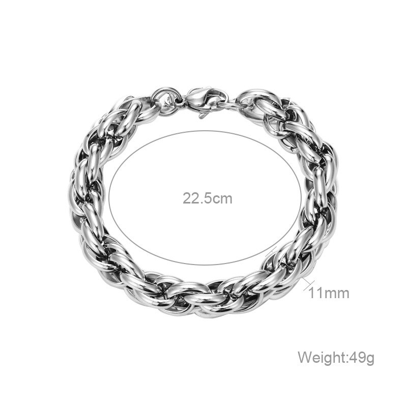In elkaar grijpende armband hiphop straatcultuur titanium roestvrij staal materiaal klassieke kettingarmband heren trendy sieraden