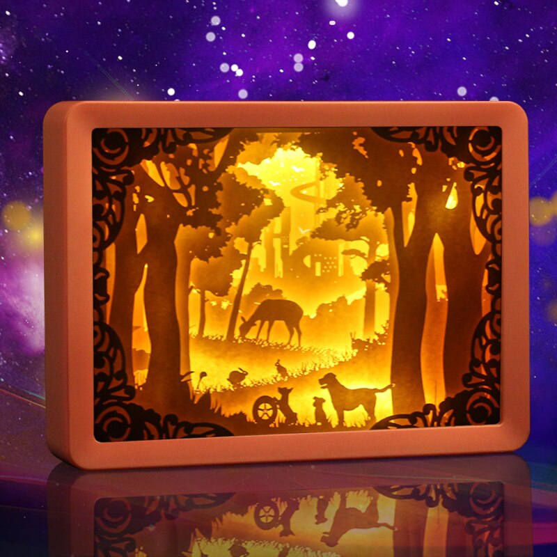 1pcs latest paper cut light shadow light box ABS frame light box for