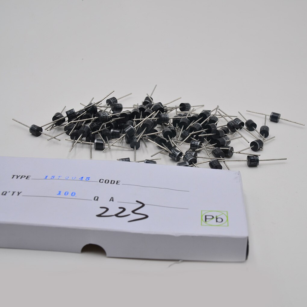 100PCS/Set 15A 45V Schottky Barrier Diodes Solar Panel DIY Low Power Loss High Efficiency Diodes Kits