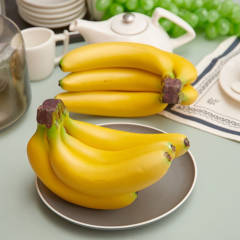 Emulational frugt model banan musa basjoo banan frugt og grøntsager mad dekoration hjem butik model dekoration skyde rekvisitter