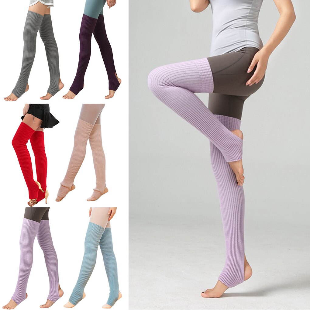 Jambières pour femmes et filles, 1 paire, chaussettes longues sans pieds, automne hiver, danse, stock de Ballet