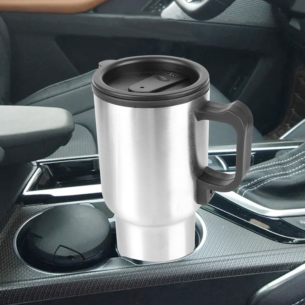 12V 450Ml Elektrische Verwarming Auto Waterkoker Water Melk Thermische Mok Camping Reisketel Roestvrijstalen Voertuig Verwarmingsbeker