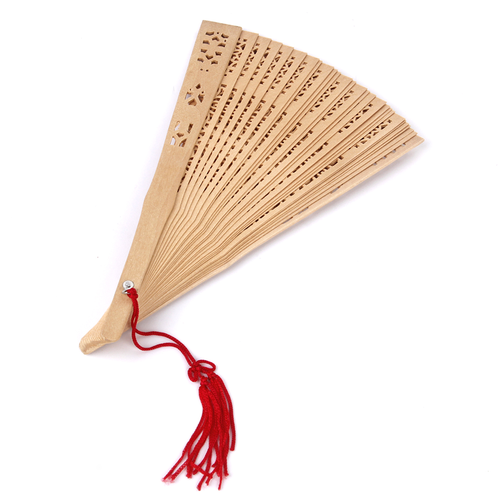 Abanico de mano de sándalo japonés chino perfumado de madera para de boda Cosplay