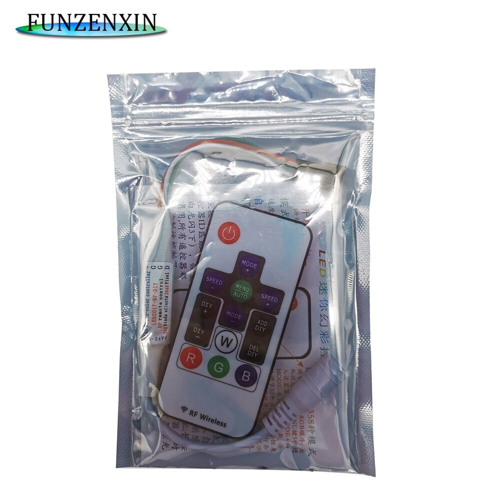 RF DC14Keys Smart Wireless DIY Controller With Remote For WS2812B WS2811 1903 Addressable Led Strip Light DC5-24V