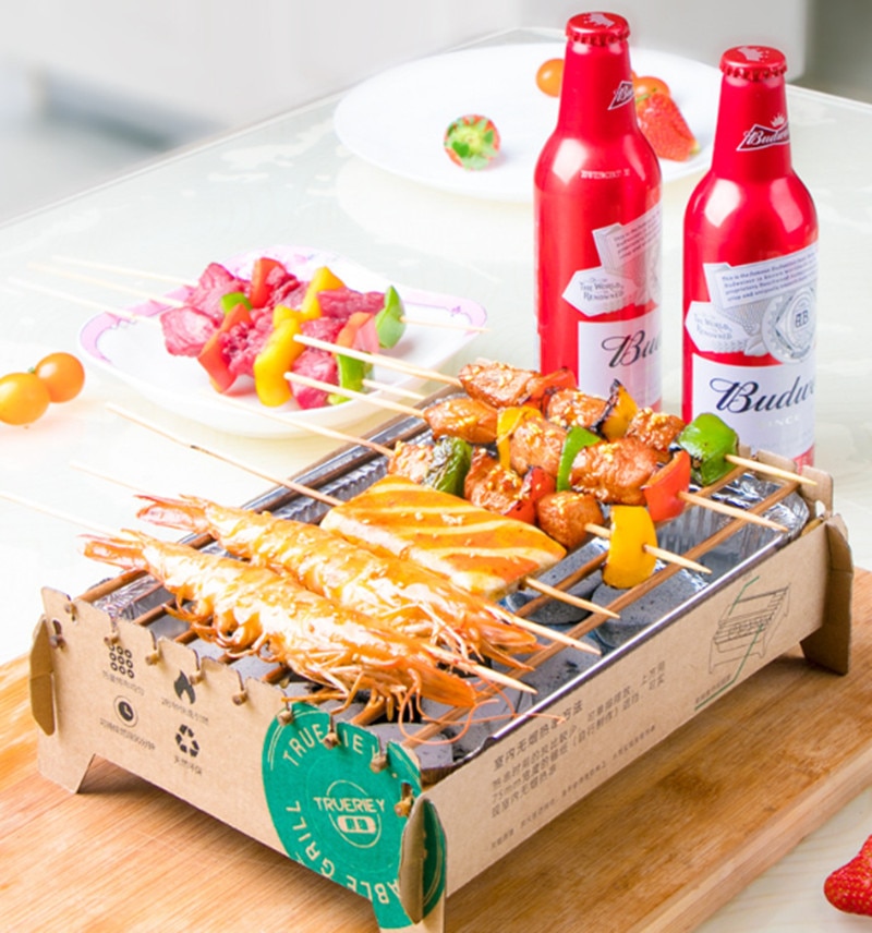 Disposable BBQ Grill Outdoor Home Camping Grill Portable Smokeless Charcoal rotisserie grills bbq grill barbecue outdoor