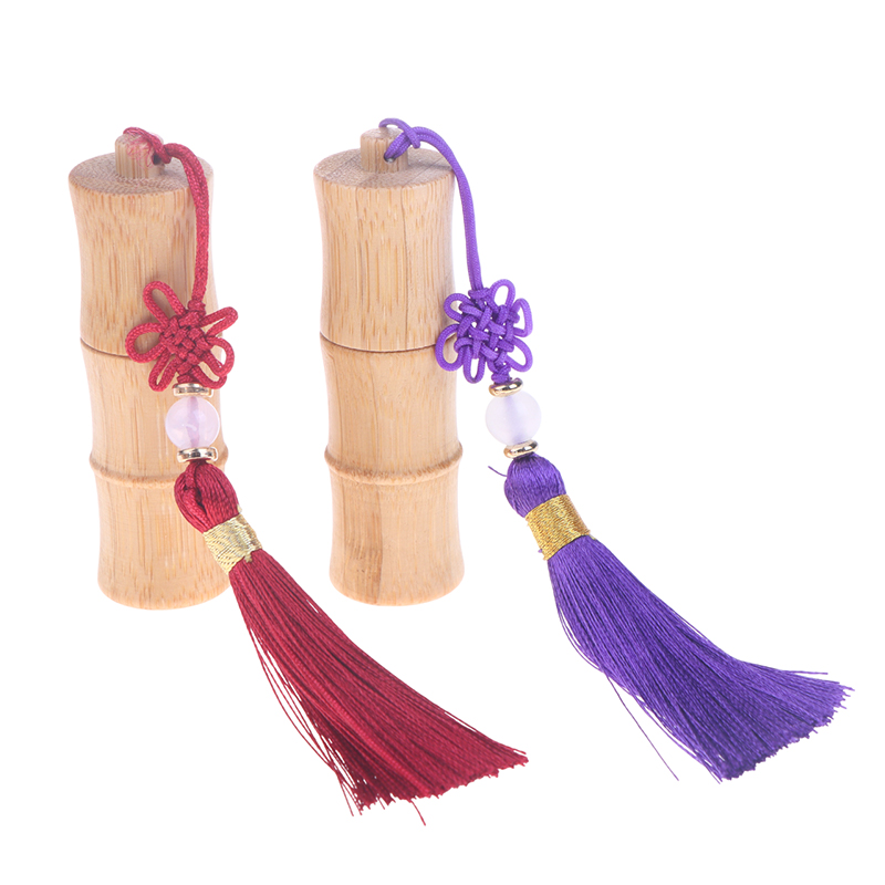 Miljøvennlig bambus rull-på flaske med dusker tomt rør stålrullekule påfyllbar flaske gjør-det-selv parfyme lipgloss beholder