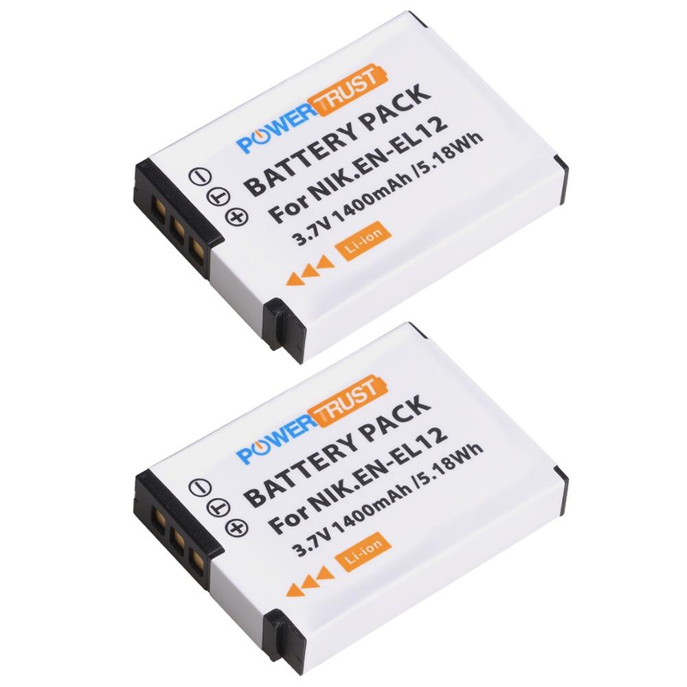 EN-EL12 ENEL12 Battery and LED USB Charger for Nikon Coolpix AW100 AW100s AW110 AW110s AW120 P330 P340 S310 S70 S610 S620 S630: 2Battery