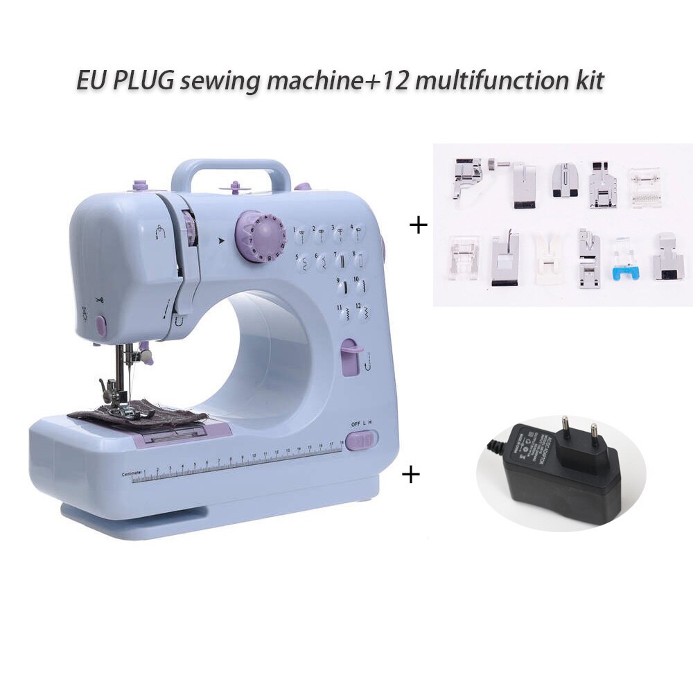Naaimachine Fanghua 505 Naai Mini Handleiding Draagbare Assistent Thuis Elektrische Desktop Multifunctionele Dikke Afsluitbare: EU with 12 kit
