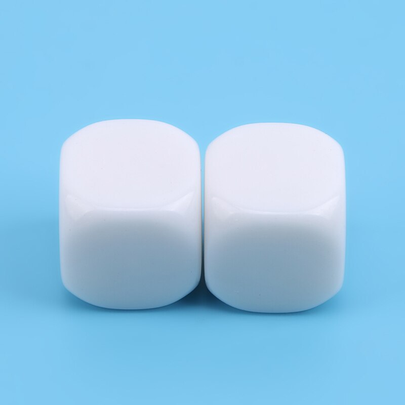 10 Stks/pak 15Mm Wit Glad Afgeronde Hoek Blanco Dobbelstenen Opaque Zes Zijdige D6 Dobbelstenen Voor Bordspellen Plezier En onderwijs Educatief Speelgoed