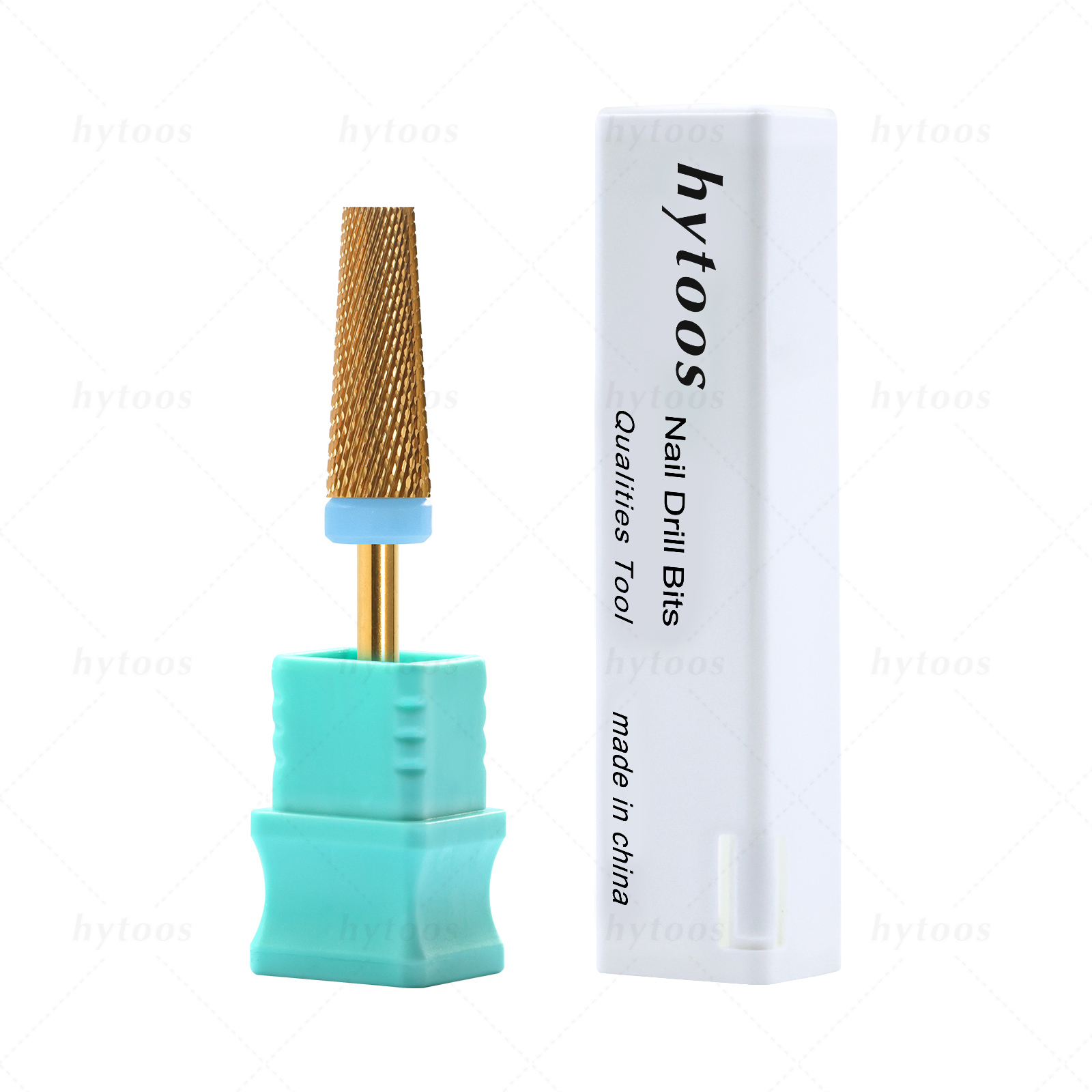 HYTOOS 5 en 1 brocas para uñas 16mm punta de carburo cónico superior plano quitar herramienta de Gel taladros eléctricos archivo accesorios de manicura: Gris oscuro