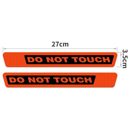 Etiqueta reflectante de la bicicleta señal de advertencia para el cuerpo de la bicicleta de montaña no toque la etiqueta creativa Flexible hecha con materiales de 3M: DownFLOrange
