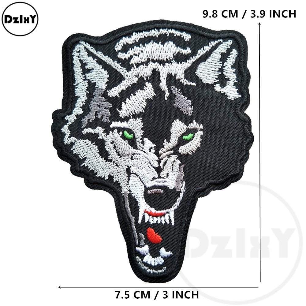 1 Pcs Fierce Wolf Patches Voor Kinderen Ijzer Op Borduurwerk Badges Verschijning Op Kleding Naaien Strepen Dieren Applicaties @ f-82