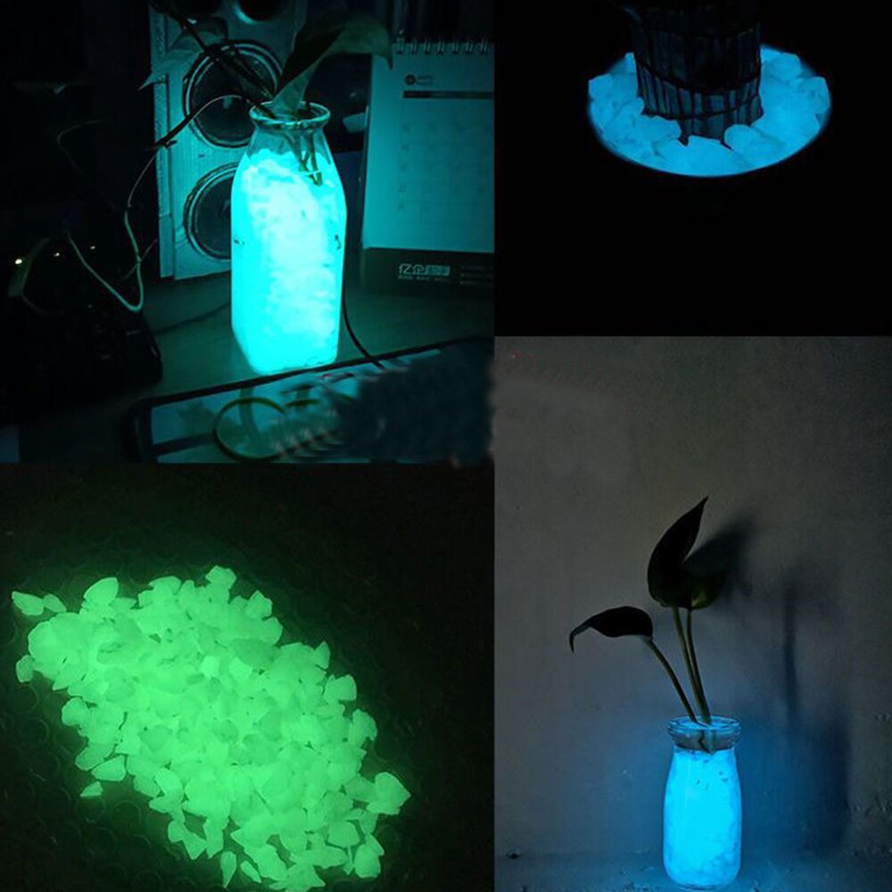 Pierres lumineuses fluorescentes, gravier brille dans la nuit, décoration de cour, pavage de jardin, pelouse en pot, ornement d&#39;aquarium