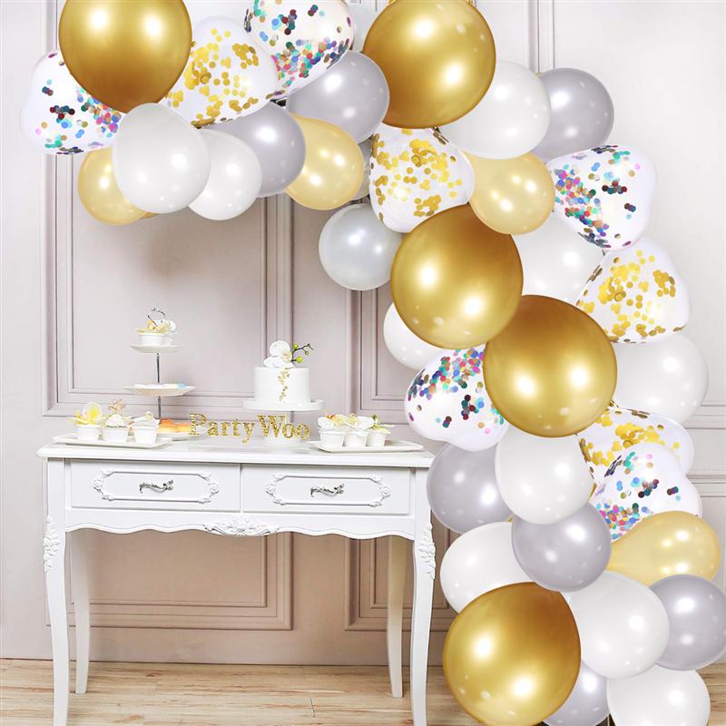 100 stk latex ballon krans bue kit hjerte paillet konfetti ballon sæt fest ballon kæde fødselsdag bryllup dekoration
