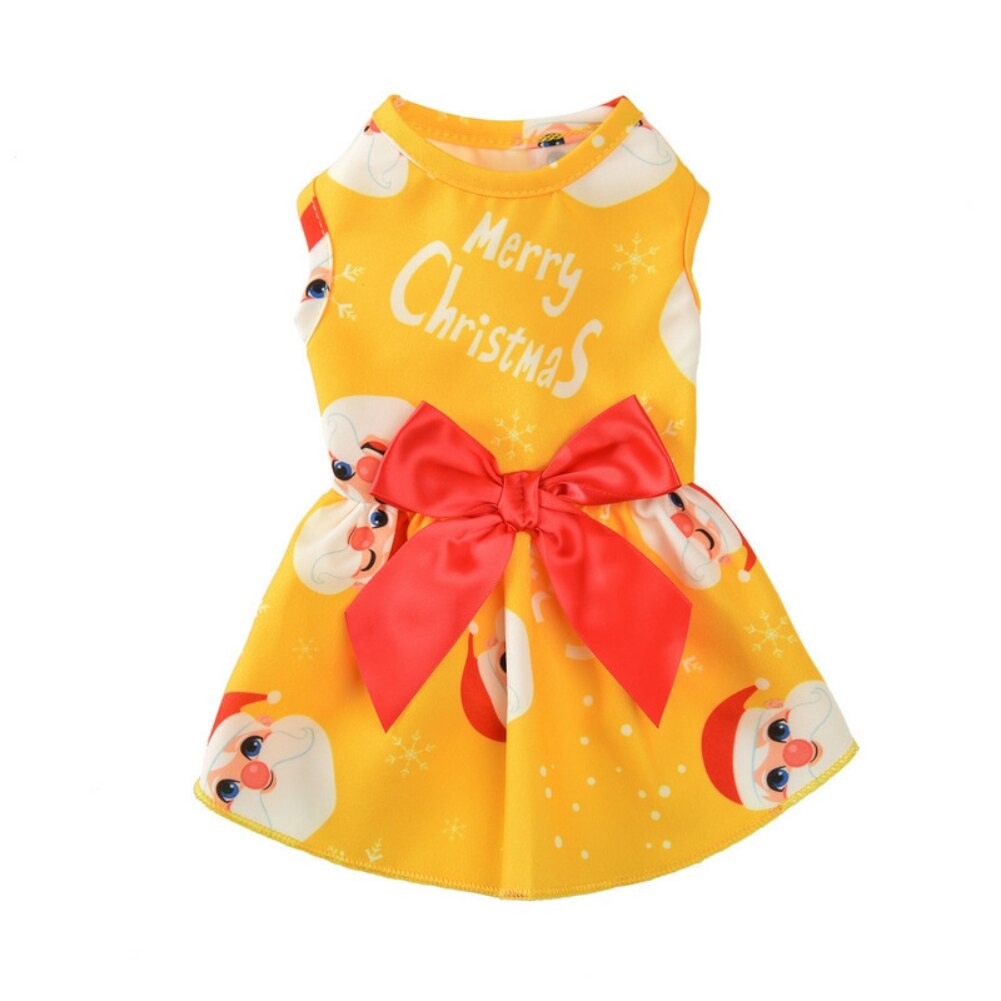 Vestido de Navidad para perros y mascotas, faldas con lazo, para Festival de cachorros, pequeñas, medianas y grandes: Y / XL