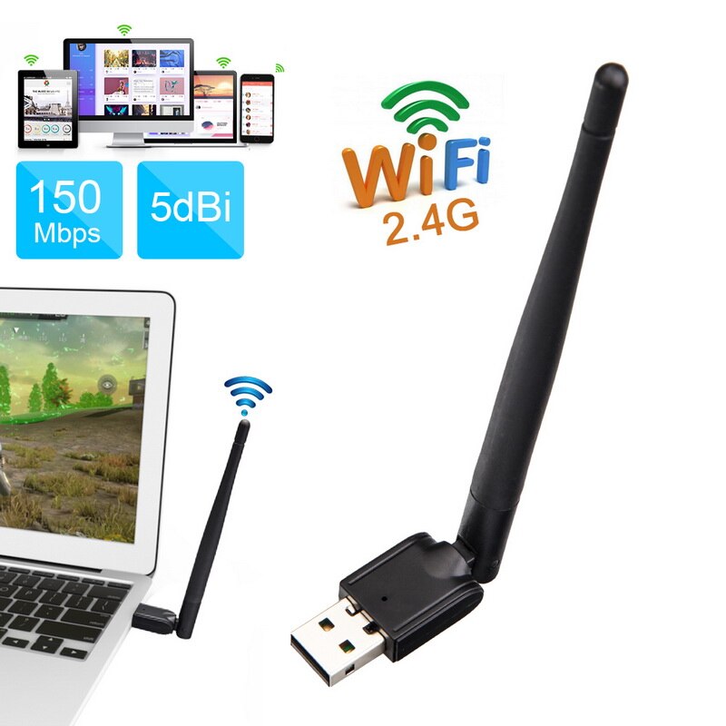 Wireless WiFi Adapter for PC 5dBi USB wifi 150Mbps LAN Dongle Network Card WiFi Receiver Adaptador WiFi 802.11b/g/n