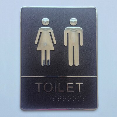 1PC Bathroom Acrylic Mark Label Removable Back Self-Adhesive Toilet WC Sign Wall Sticker DIY Decor: Toilet