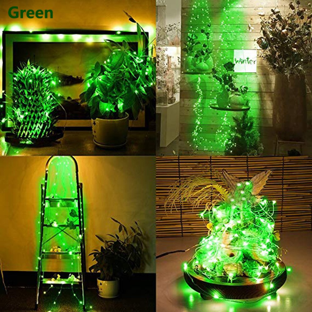 2M 20LED Solar Cork Wine Bottle Stopper Copper Wire String Lights Fairy Lamps Wedding Party DIY Decoration Light String: Green