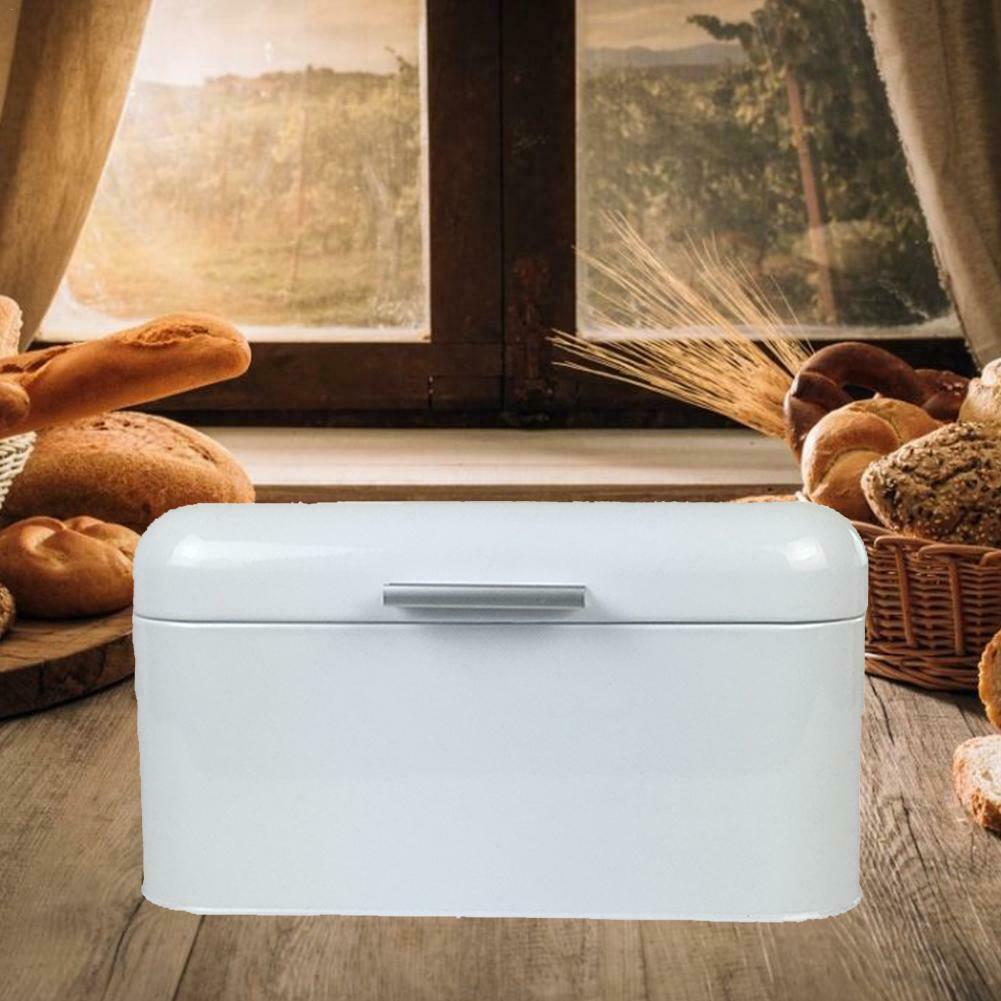 Metal Bread Box Storage Case European Style Retro Kitchen Container Solid Color DAG-ship