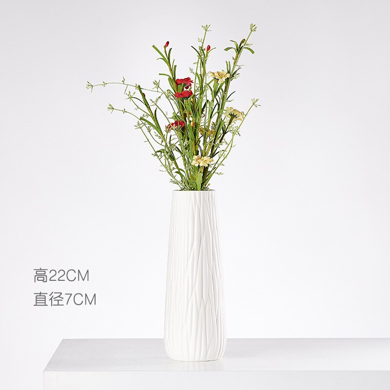 Ceramic Dried Flower Vase Small Fresh Flower Inserted Modern White Table Living Room Home Decoration Ornaments: K