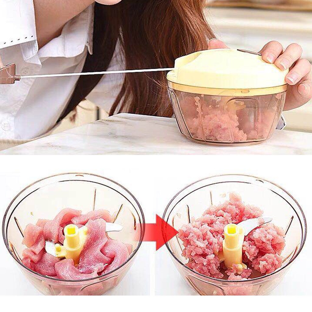 Manual Food Chopper Mini Hand Pull Food Processor for Fruit Vegetable Meat: Default Title