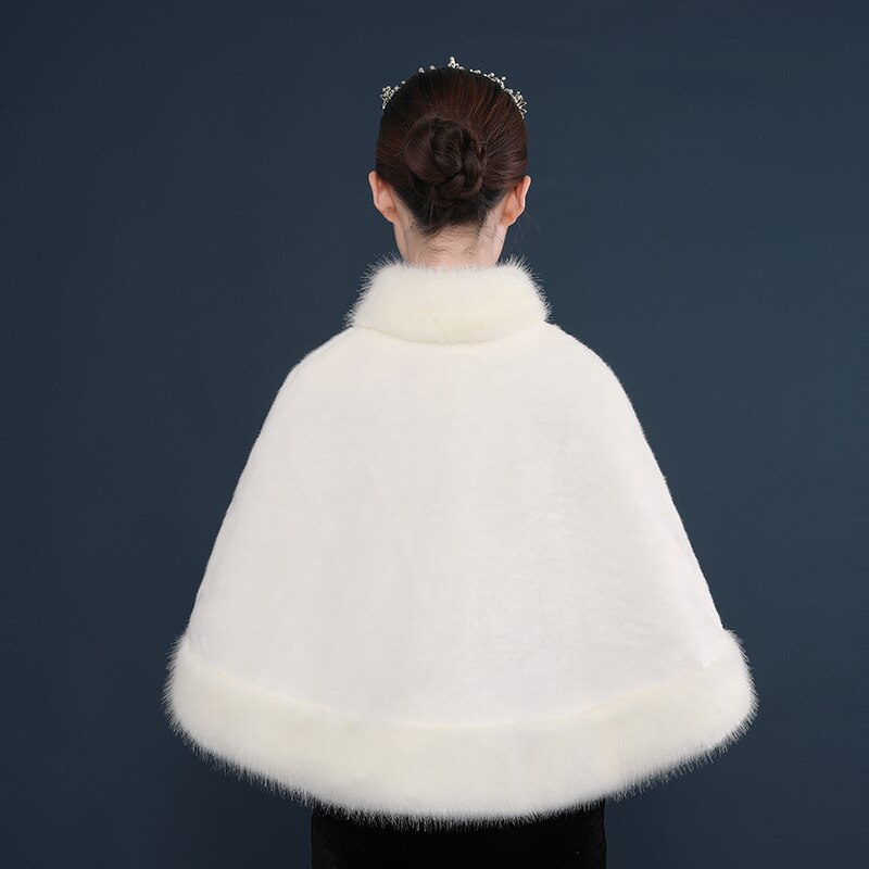 Kurze Hochzeit Mantel Faux Pelz Braut Bolero Kap wickeln Hochzeit Braut Mantel Für Besondere Anlässe Schal Jacken Hochzeit Zubehör