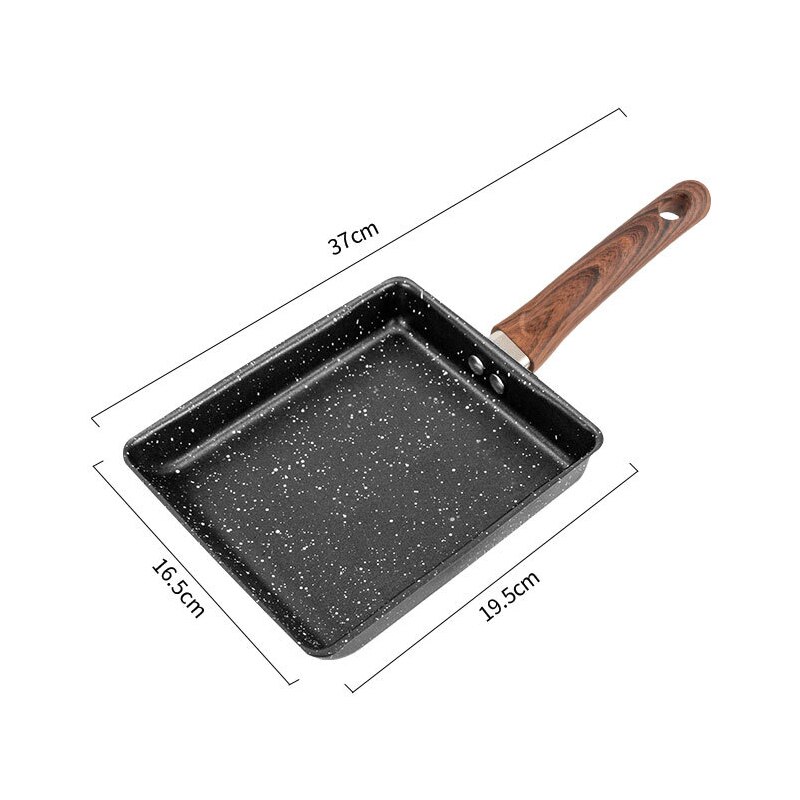 Japanse Omelet Pan Anti-aanbak Pan Vierkante Ei Koekenpan Voor Pannenkoeken Ontbijt Kookgerei Koken Tool: YELLOW
