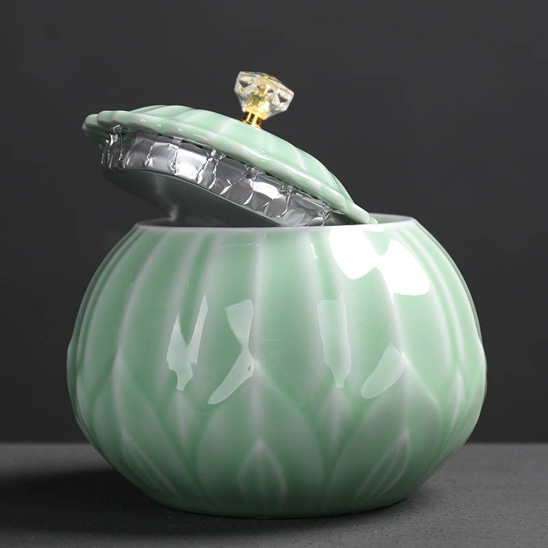 Stor kapacitet keramiske teopbevaringsdåser forseglet gryde til køkken krydderier organisator celadon porcelæn te kaffekrukker tank 9 stile