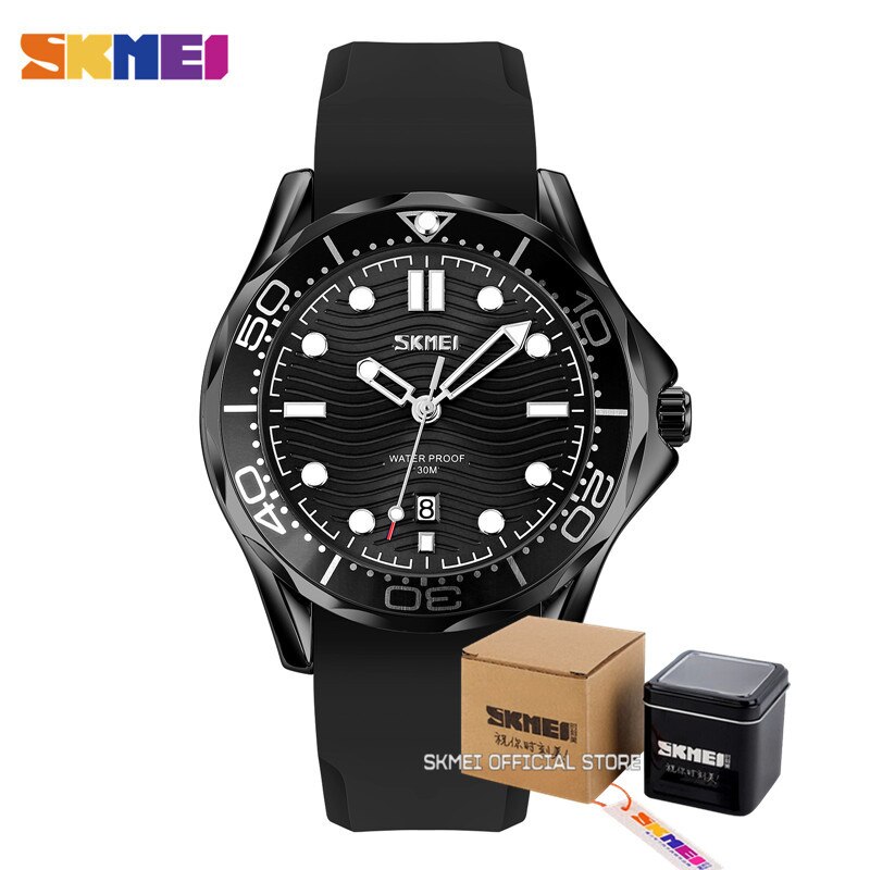 SKMEI-reloj de pulsera con movimiento de cuarzo japonés para hombre, cronógrafo tridimensional con textura, esfera con fecha y hora, 9276: color6 with box