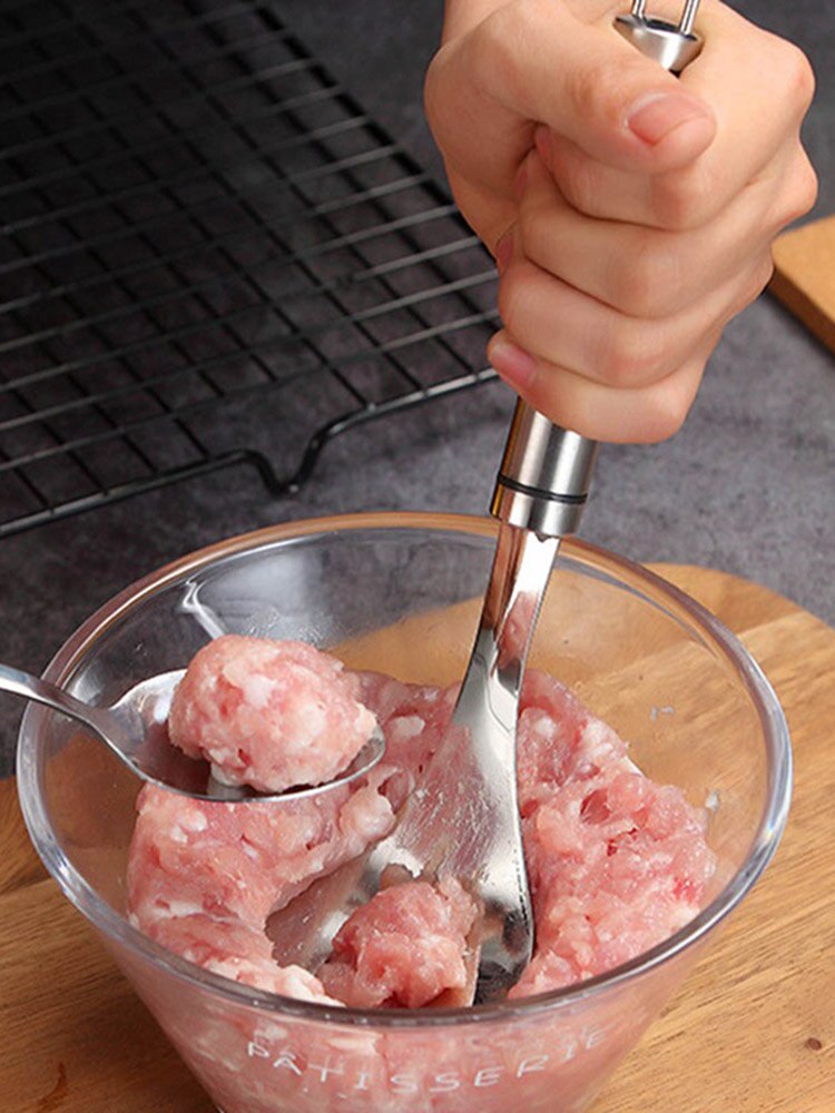 Stainless Steel Ball Spoon Non-stick Extrusion Mold Ball Maker Cooking Tool Kitchen Gadgets