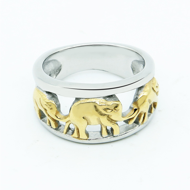 Mooie Anti Allergie Olifant Ring Rvs Goud Zilver Kleur Cute Animal Vrouwen Ringen Unieke Charme Sieraden