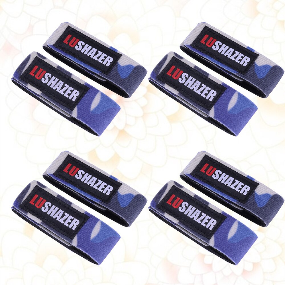 8pcs Fishing Rod Wrap Bundle Elastic Fishing Rod Fastening Strap Belts Rod Tie Fish Tackle for Fishing Outdoor Outside (Black)