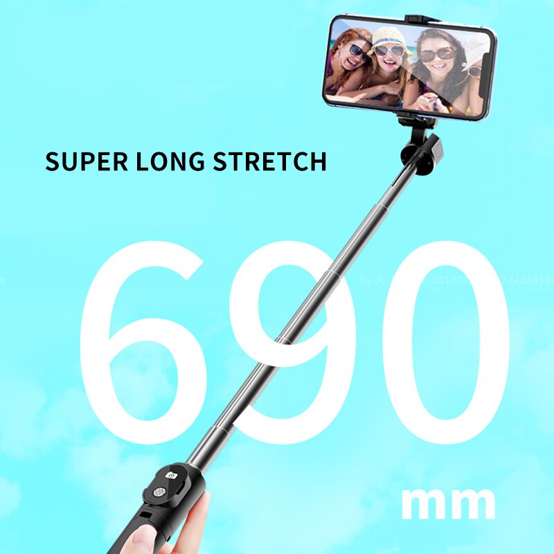 Portable Rotation Blutooth Self Stick For iPhone 12 11 Pro Max Foldable Tablet Desk Monopod Tripod Live Photo Self-Timer Holder