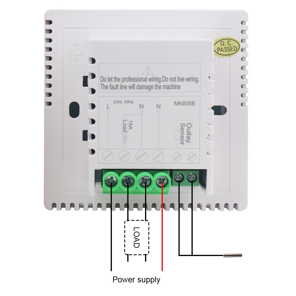 220V 16A Floor Heating Thermostat LCD Programmable Temperature Controller with 3m Temperature Sensor