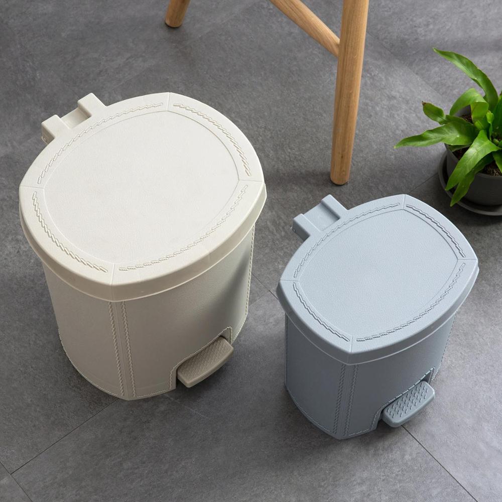 Läderimitation papperskorg fotpedal typ soptunna plast soptunna papperskorg kök vardagsrum sopförvaring soptunna