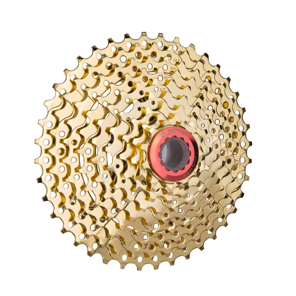 MTB 9 Speed Cassette 11-40T Mountain Bicycle Freewheel Gold MTB Cassette 40T Bicycle 9 Speed Rotary Freewheel Moutain Bike Parts