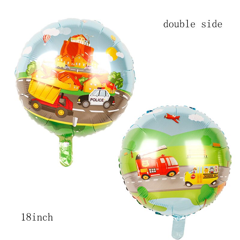 Bricolage dessin animé voiture ballons camion de pompier voiture Train feuille ballon Ambulance Globos enfants fête d'anniversaire décorations enfants balles: Bourgogne